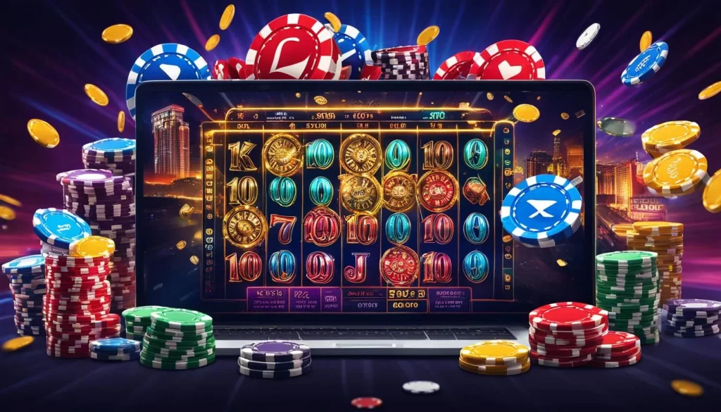 Hình ảnh game nổ hũ video slot hiện đại với đồ họa 3D sống động, chủ đề phiêu lưu kỳ thú và nhiều hiệu ứng đặc biệt.